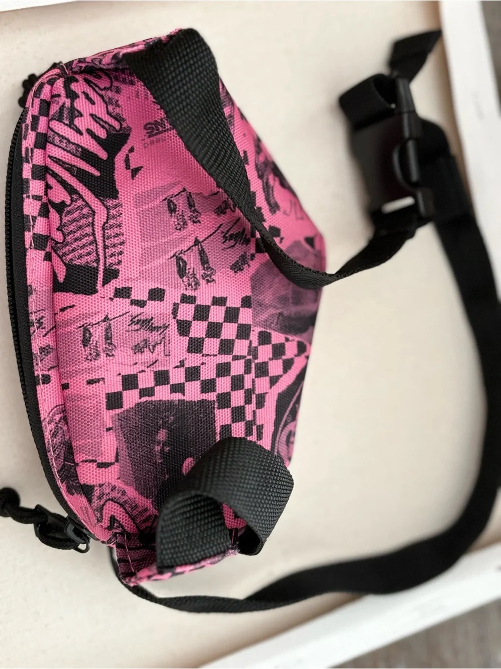 Toddler / kids Vans Pink and Black Checkerboard Waist Pack